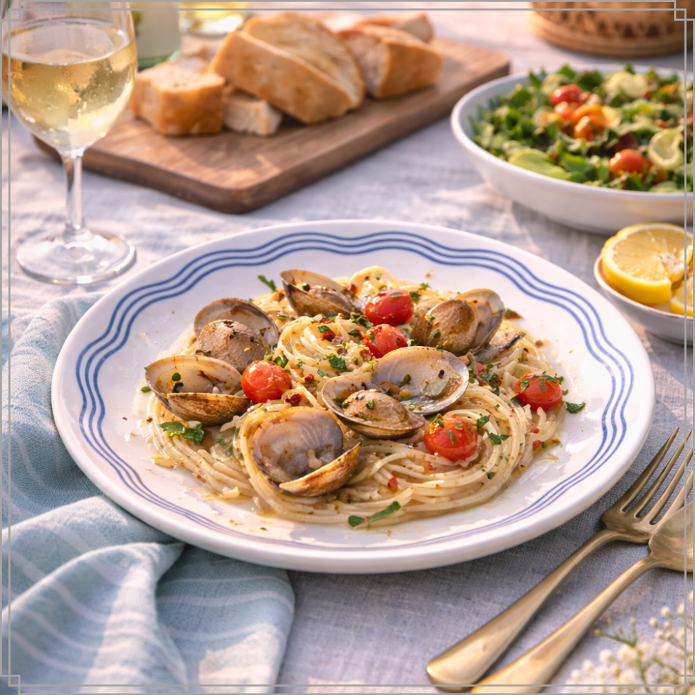 OTIX Ontbijtborden 6 Stuks Porselein Servies Borden Blauw Wit Gebaksbordjes 19 cm LAGUNA - Afbeelding 3