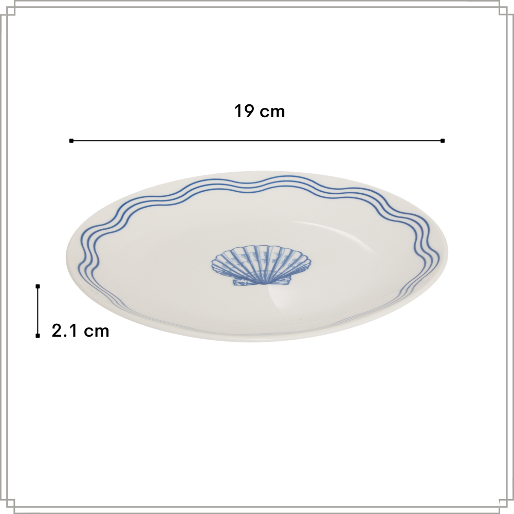 OTIX Ontbijtborden 6 Stuks Porselein Servies Borden Blauw Wit Gebaksbordjes 19 cm LAGUNA - Afbeelding 6
