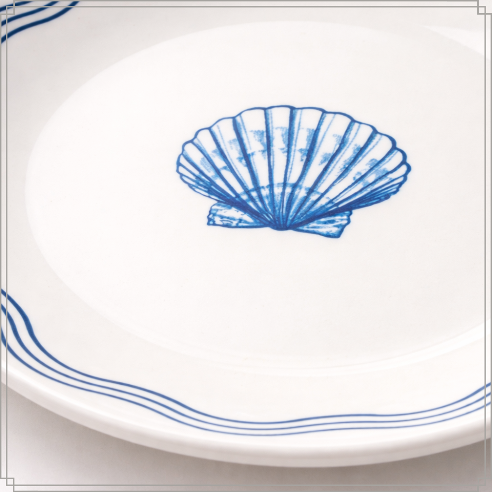 OTIX Ontbijtborden 6 Stuks Porselein Servies Borden Blauw Wit Gebaksbordjes 19 cm LAGUNA - Afbeelding 7