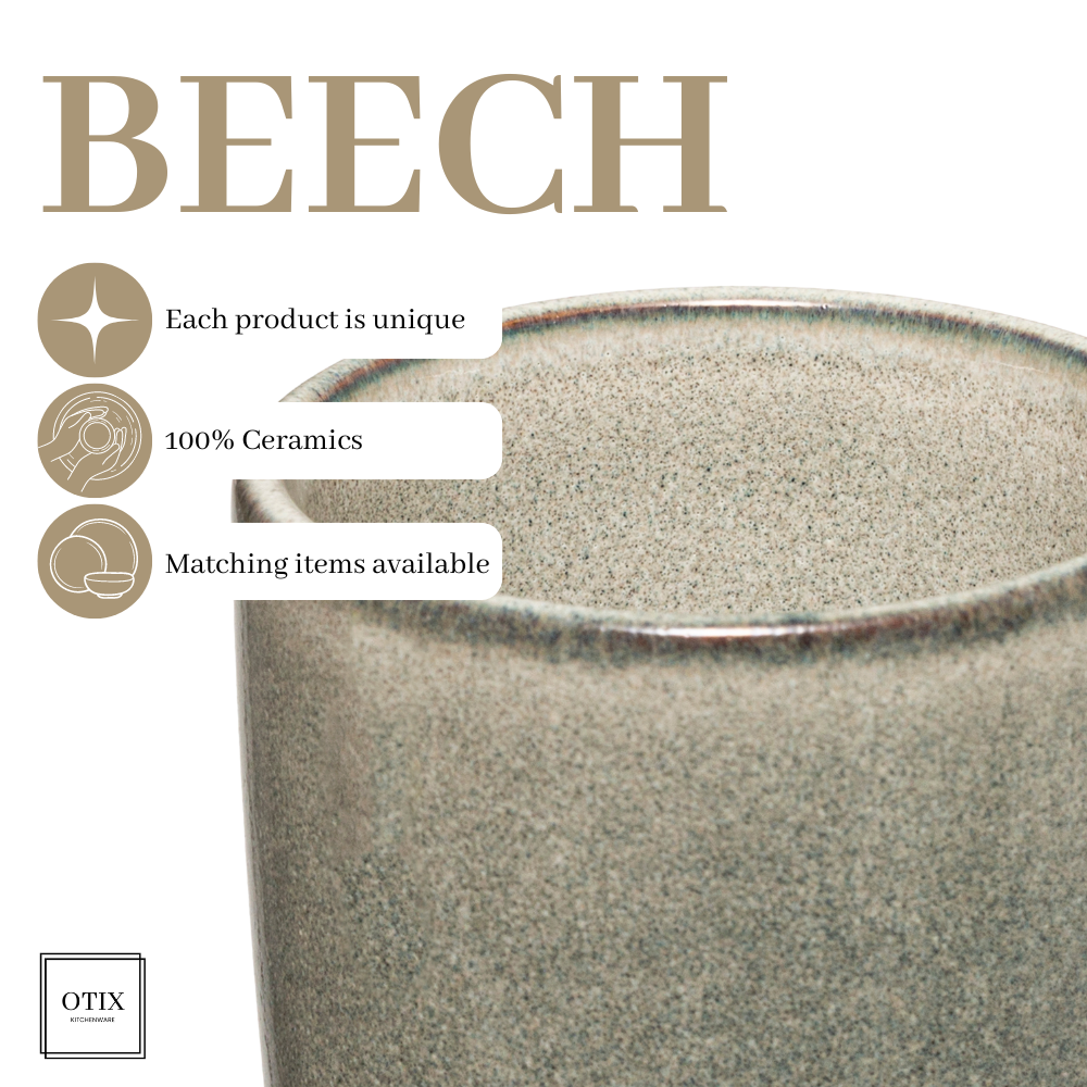 OTIX Espresso Kopjes Set van 6 80ml Mokken Aardewerk BEECH - Afbeelding 9