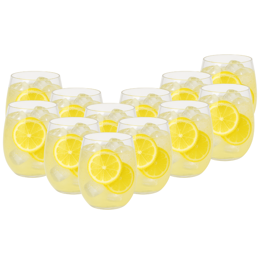 OTIX Kunststof Drinkglazen 12 Stuks Waterglazen Limonadeglazen Strand Camping Servies 400ML Glazen OCEANI - Afbeelding 2
