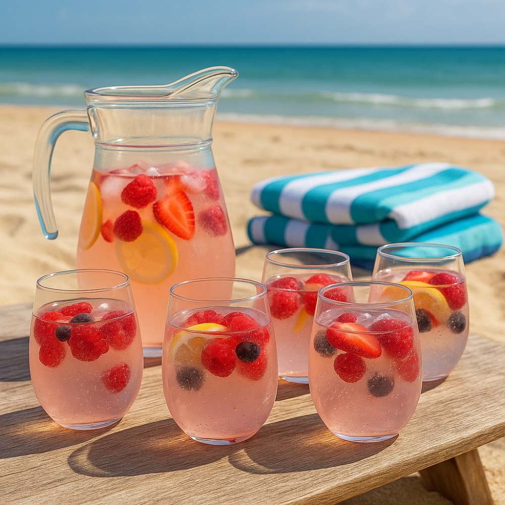 OTIX Kunststof Drinkglazen 12 Stuks Waterglazen Limonadeglazen Strand Camping Servies 400ML Glazen OCEANI - Afbeelding 5