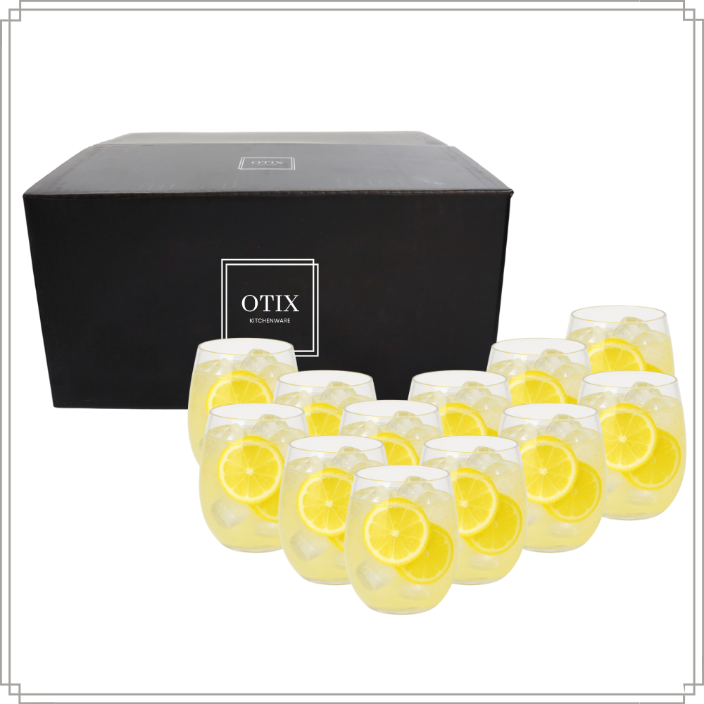 OTIX Kunststof Drinkglazen 12 Stuks Waterglazen Limonadeglazen Strand Camping Servies 400ML Glazen OCEANI - Afbeelding 9