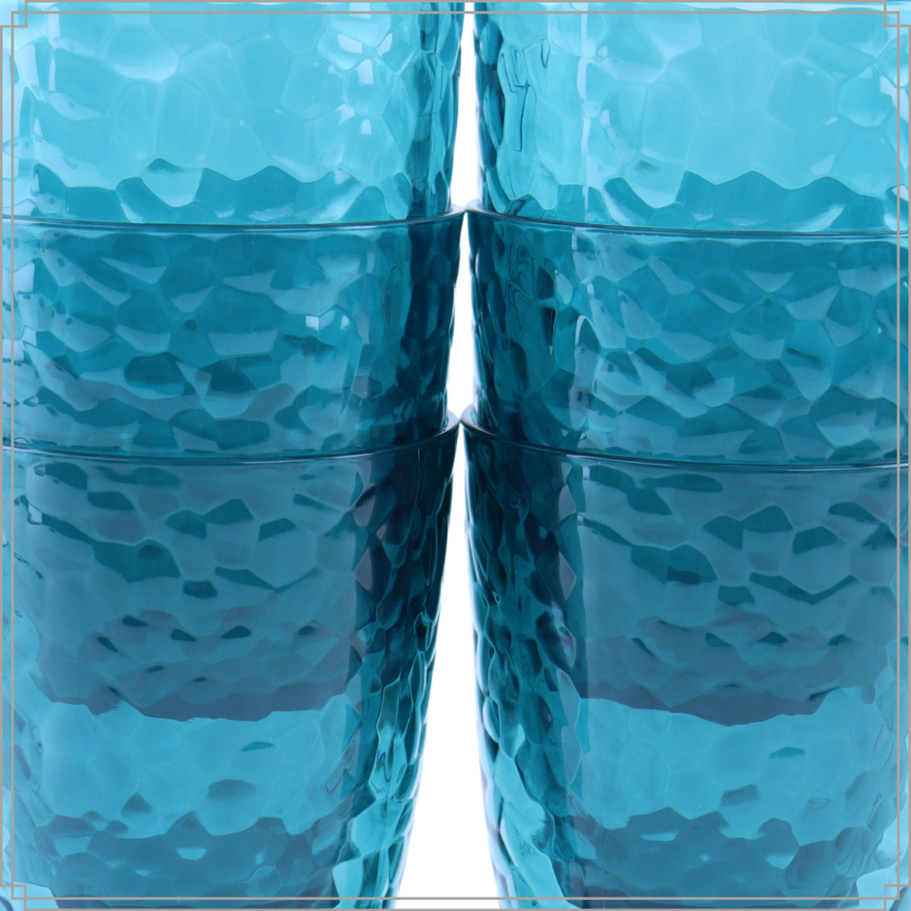 OTIX Kunststof Drinkglazen Herbruikbaar Set van 12 Waterglas Limonadeglazen Blauw en Grijs 380ml HARBOR ZEPHYR - Afbeelding 6