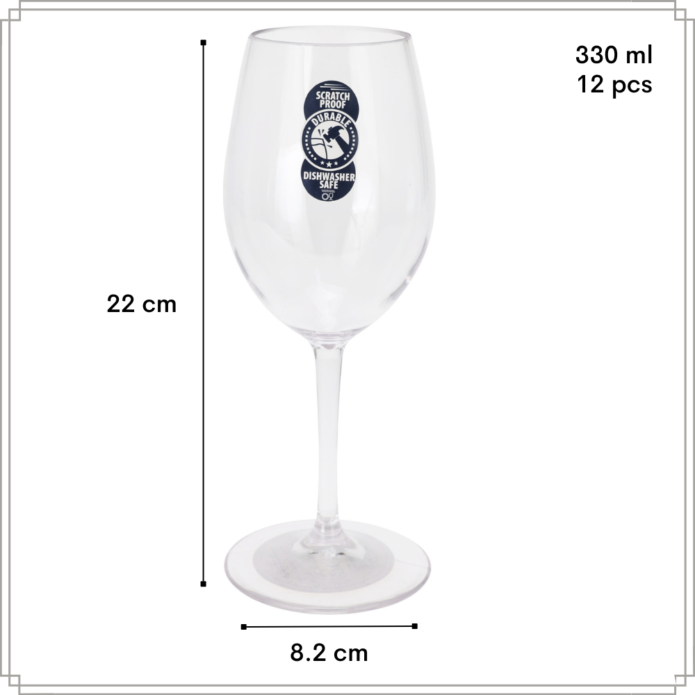 OTIX Kunststof Wijnglazen 12 Stuks Rode en Witte wijn Glazen Strand Camping Servies 330ML OCEANI - Afbeelding 5