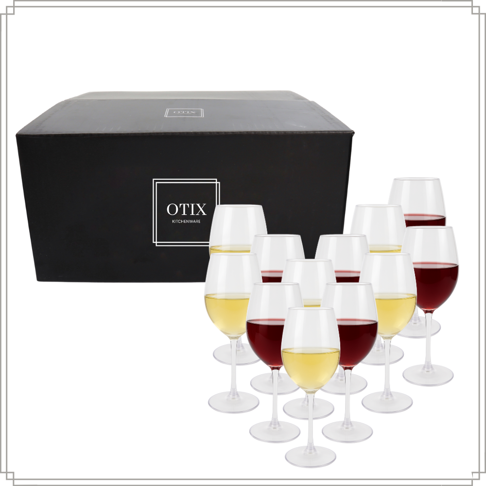 OTIX Kunststof Wijnglazen 12 Stuks Rode en Witte wijn Glazen Strand Camping Servies 330ML OCEANI - Afbeelding 8