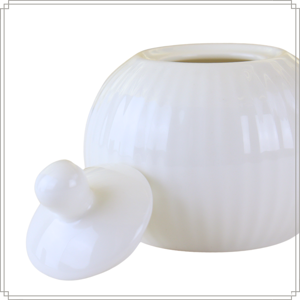 OTIX Melk en Suiker Set Melkkan Suikerpot met Oor Wit Porselein LUNA - Afbeelding 7