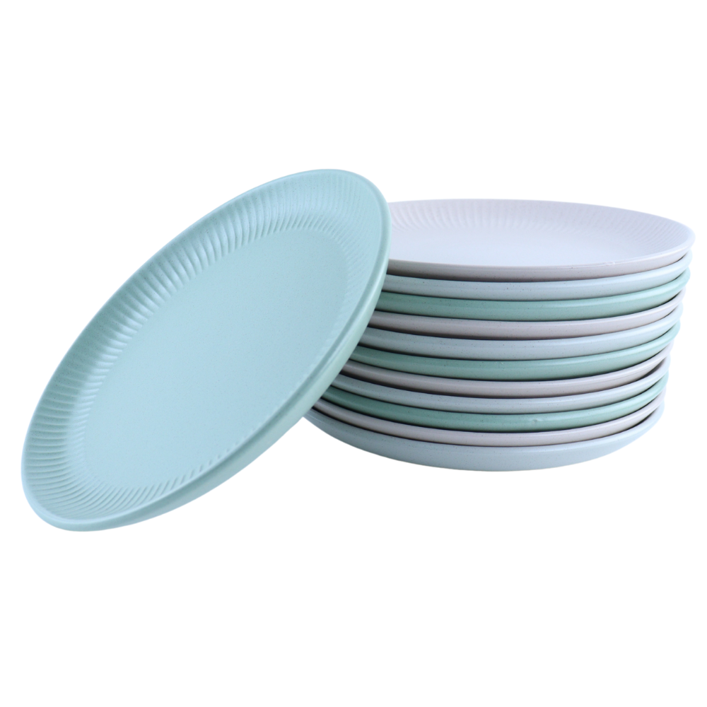 OTIX Ontbijtborden Bordenset 12 Persoons 22CM Aardewerk Gebaksbordjes AURORA - Afbeelding 2