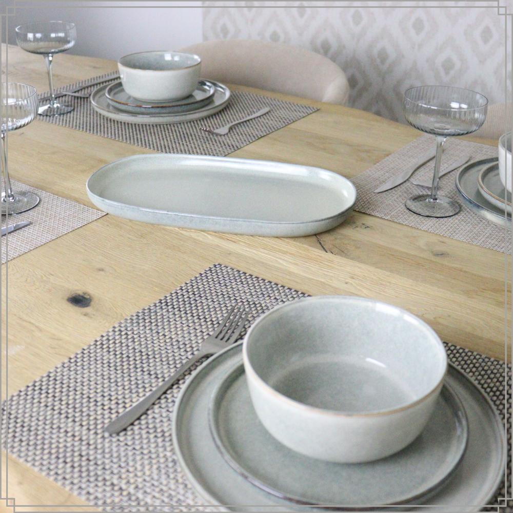 OTIX Ontbijtborden Bordenset 12 Persoons Dessertbord 21cm Aardewerk Gebaksbordjes BEECH - Afbeelding 4