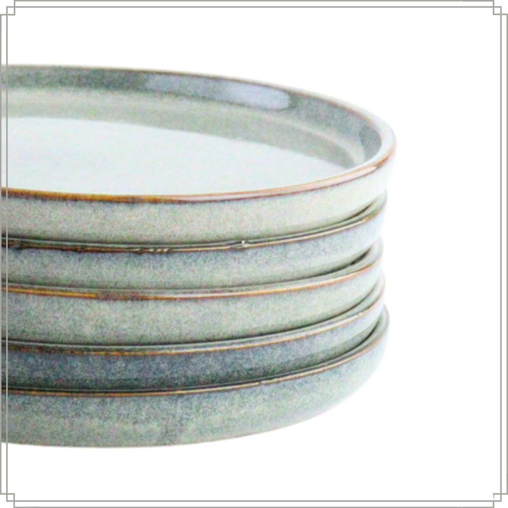 OTIX Ontbijtborden Bordenset 12 Persoons Dessertbord 21cm Aardewerk Gebaksbordjes BEECH - Afbeelding 9