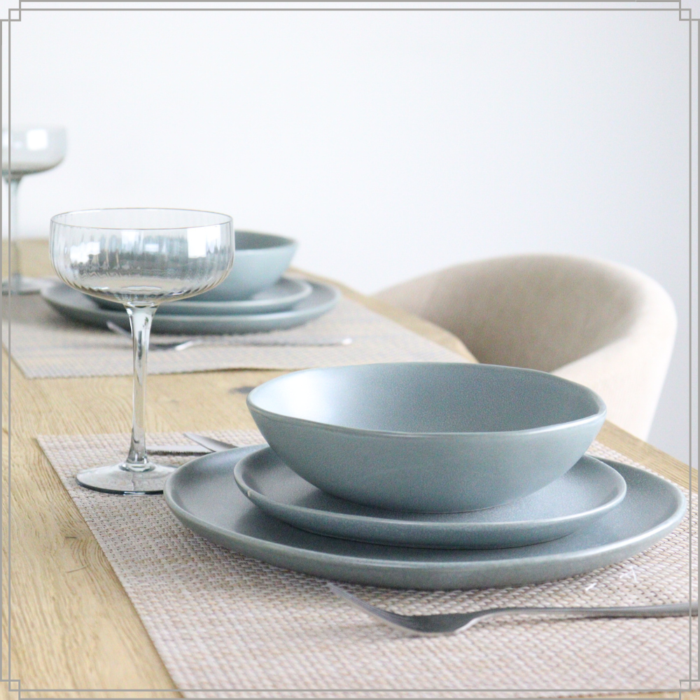 OTIX Ontbijtborden Bordenset 12 Persoons Dessertbord 21cm Aardewerk Gebaksbordjes OAK - Afbeelding 4