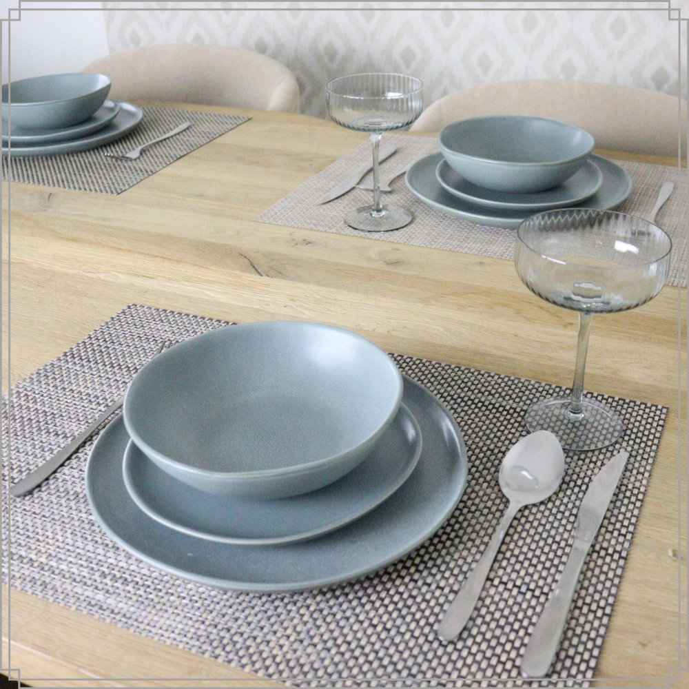 OTIX Ontbijtborden Bordenset 12 Persoons Dessertbord 21cm Aardewerk Gebaksbordjes OAK - Afbeelding 5