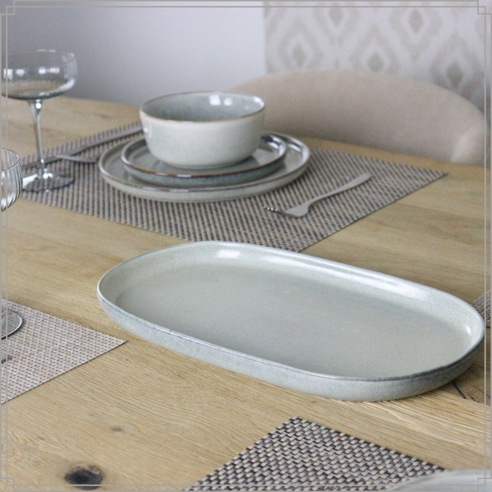 OTIX Serveerschaal Tapas Ovale Schaal Serveerschotel 37×21 Aardewerk BEECH - Afbeelding 3