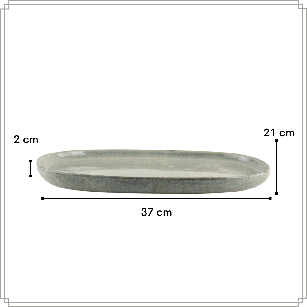 OTIX Serveerschaal Tapas Ovale Schaal Serveerschotel 37×21 Aardewerk BEECH - Afbeelding 6