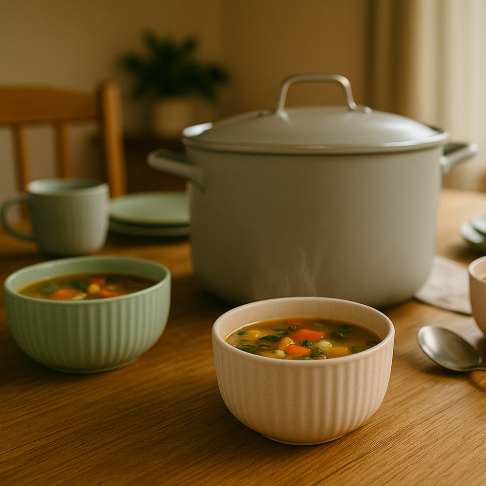 OTIX Serviesset 6 Persoons Ontbijtborden Dinerborden Soepkommen Bordenset 18-Delig Aardewerk Gebaksbordjes AURORA - Afbeelding 5