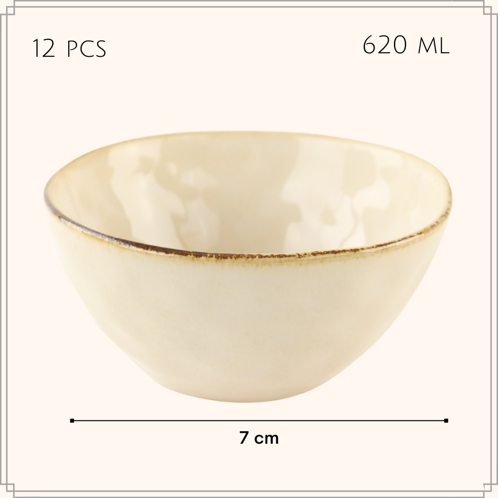 OTIX Soepkommen 12 Persoons Beige 620ml Keramiek MAPLE - Afbeelding 6