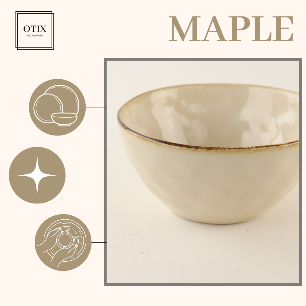 OTIX Soepkommen 12 Persoons Beige 620ml Keramiek MAPLE - Afbeelding 9