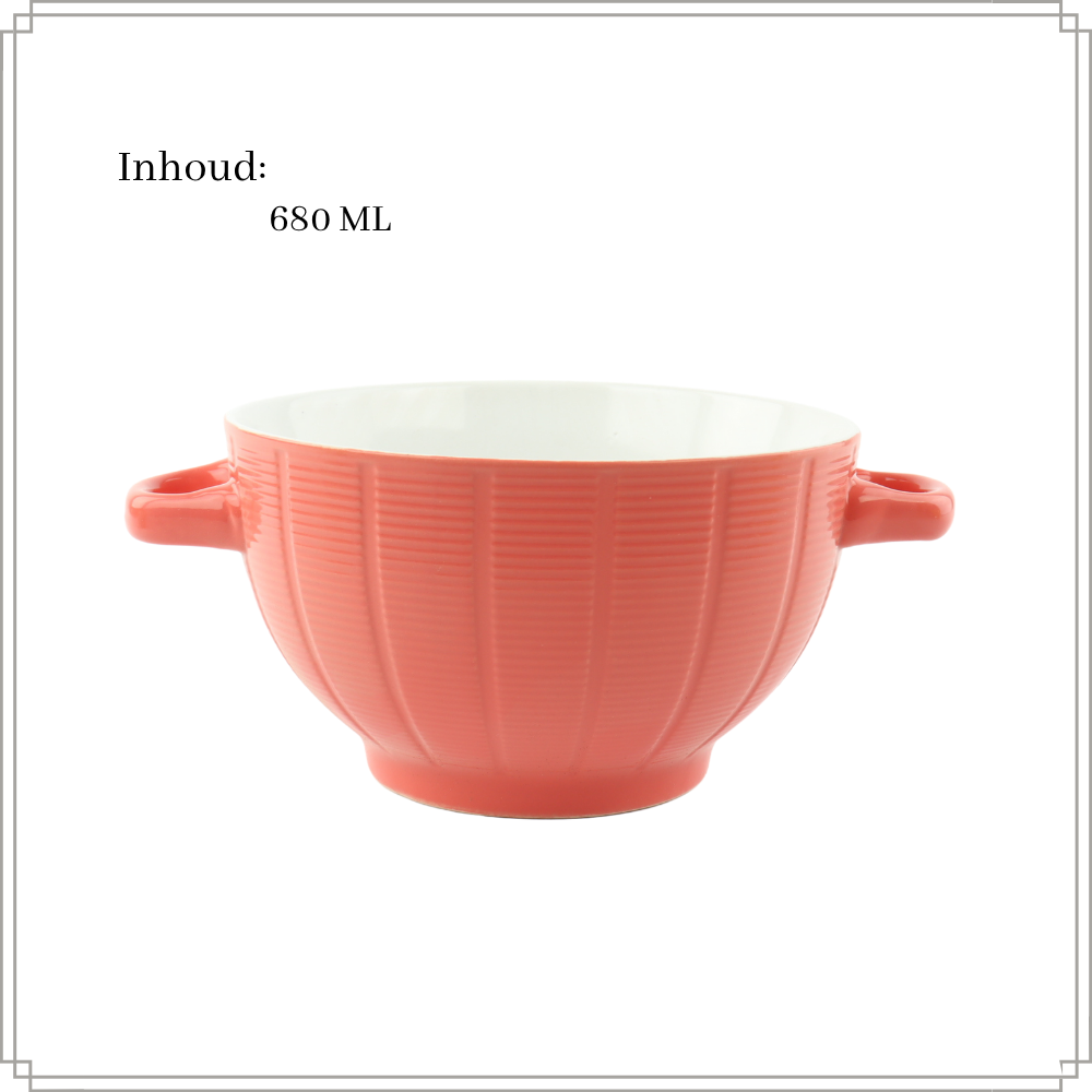 OTIX Soepkommen Set van 12 Aardewerk Soeptassen 680 ml 6 Kleuren Grijs Roze Geel Paars Blauw Groen PALETTE - Afbeelding 6