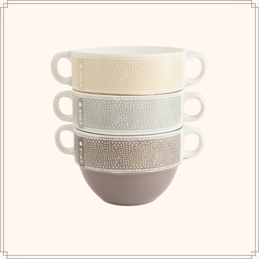 OTIX Soepkommen met Oor Set van 12 Stuks Soeptassen500 ml Diverse kleuren Keramiek HOME - Afbeelding 9