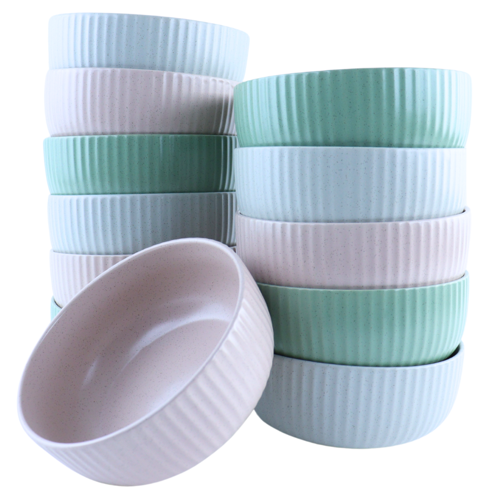 OTIX Soepkommen zonder Oor 12 Stuks Schaaltje Ontbijtkom 500ML 15cm Aardewerk AURORA - Afbeelding 2