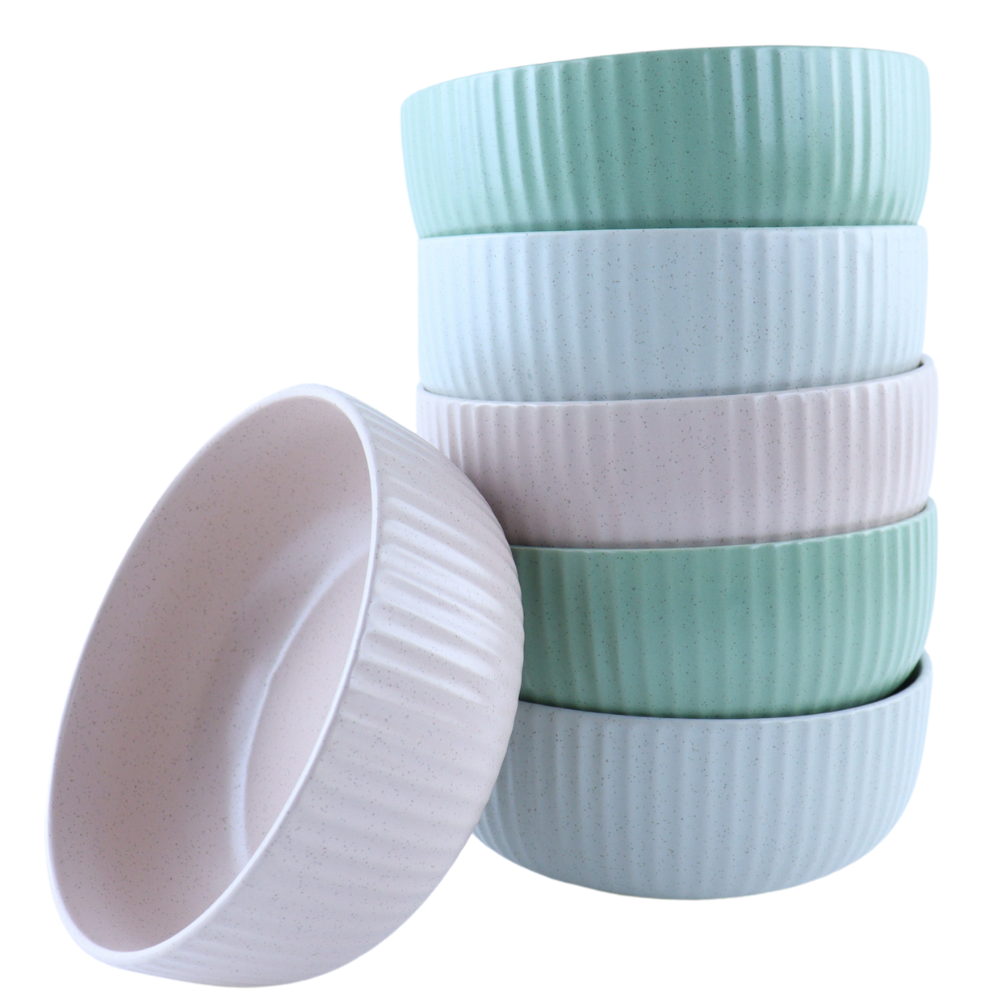 OTIX Soepkommen zonder Oor 6 Stuks Schaaltje Ontbijtkom 500ML 15cm Aardewerk AURORA