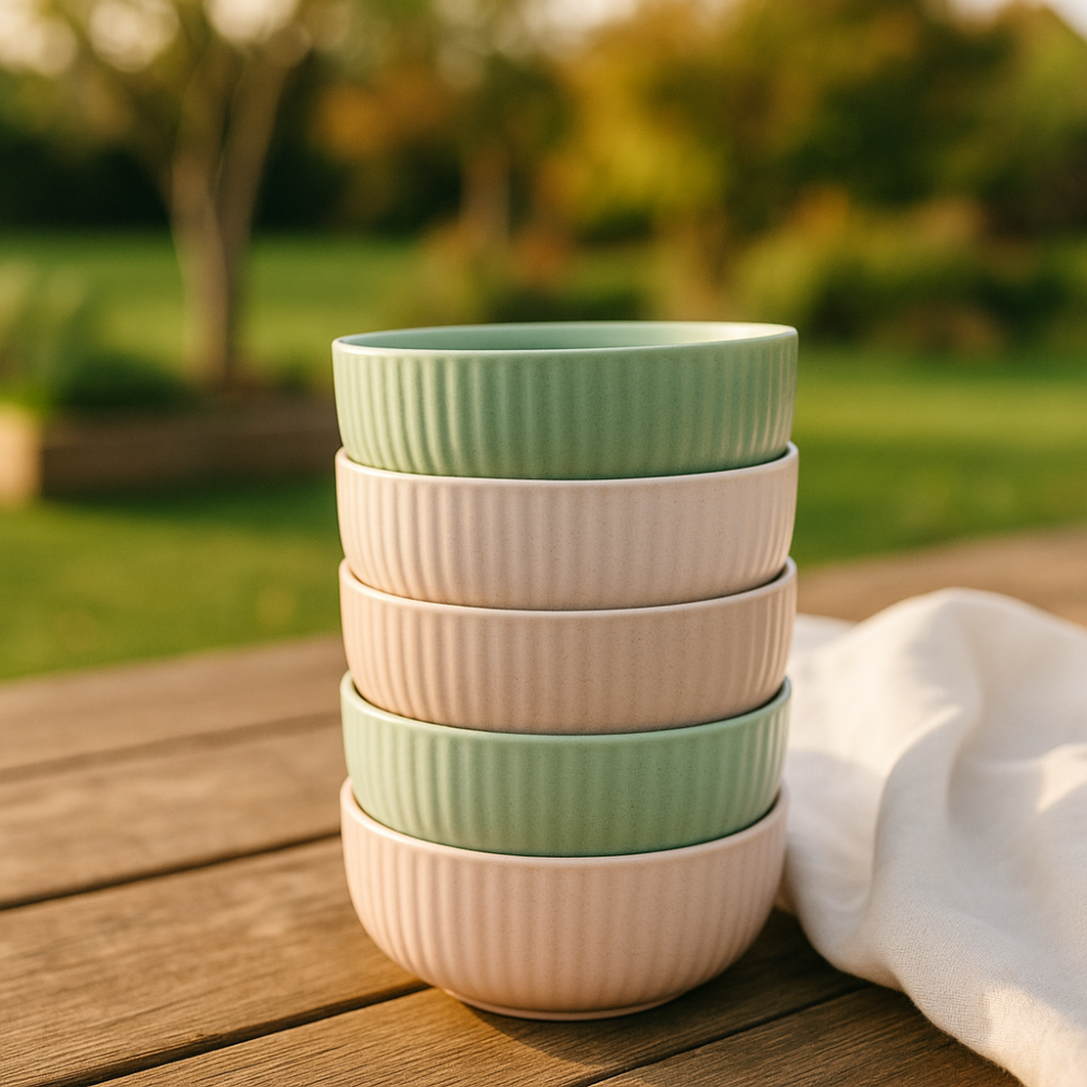 OTIX Soepkommen zonder Oor 6 Stuks Schaaltje Ontbijtkom 500ML 15cm Aardewerk AURORA - Afbeelding 4