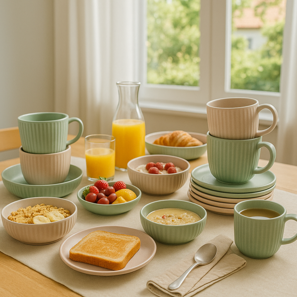 OTIX Soepkommen zonder Oor 6 Stuks Schaaltje Ontbijtkom 500ML 15cm Aardewerk AURORA - Afbeelding 5