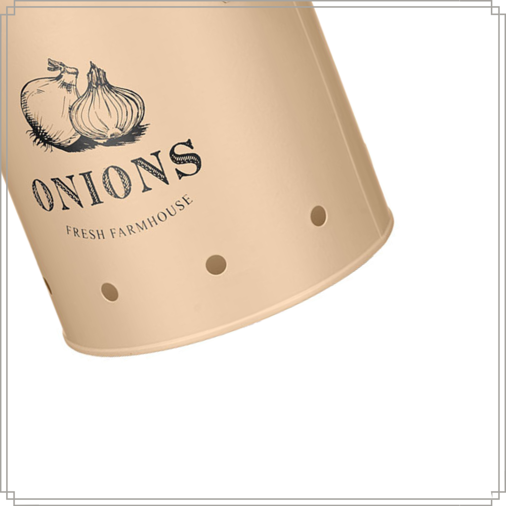 OTIX Uienpot Beige Uien Bewaarpot met Deksel Bamboe Voorraadpotten Metaal VIRGO - Afbeelding 7