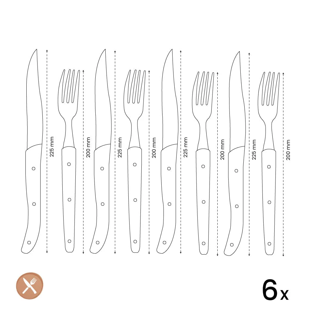 Amefa - Royal Steak 8-delige Steakmessenset - Zwart - Afbeelding 5