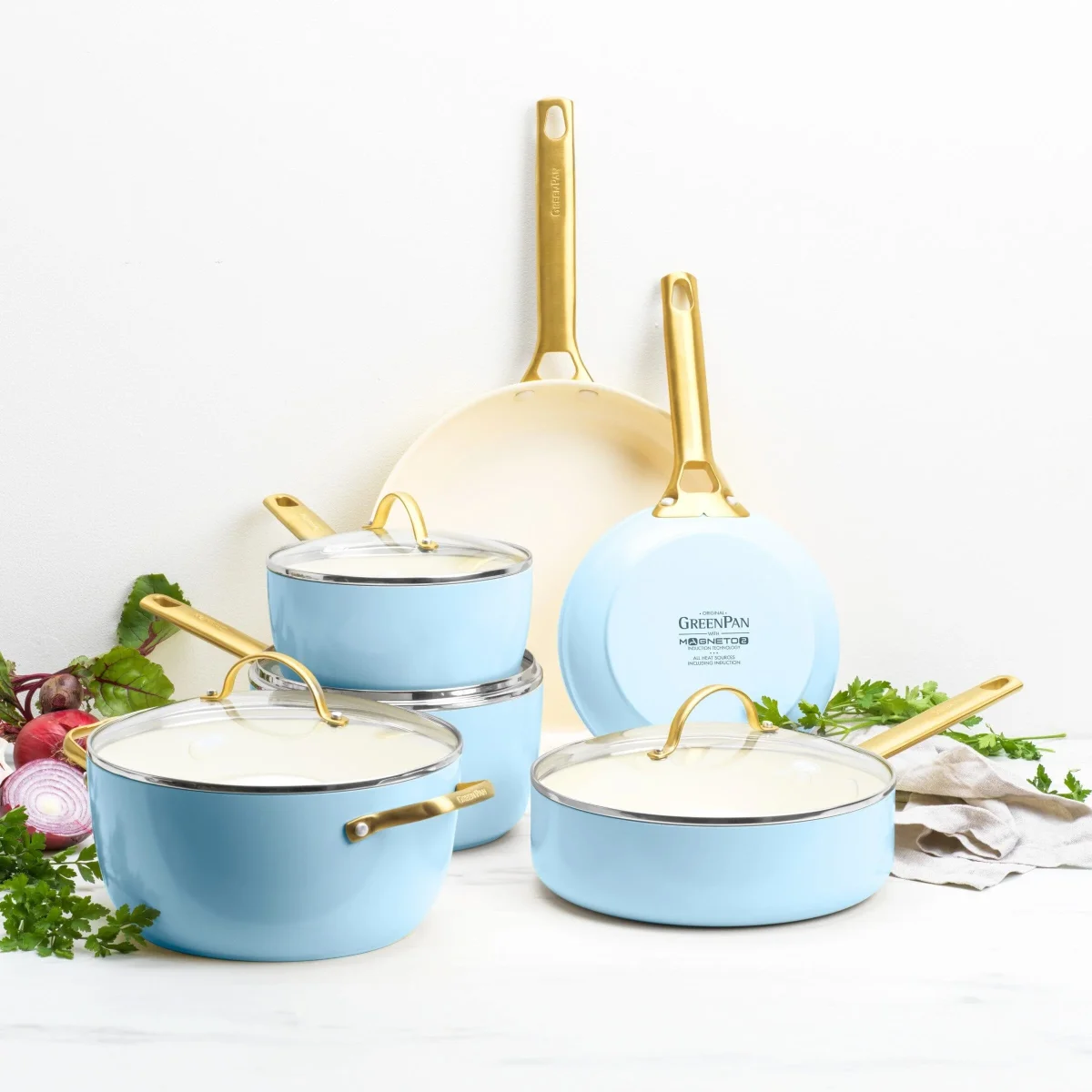 GreenPan - Padova Light Blue 10-delige Pannenset - Afbeelding 3