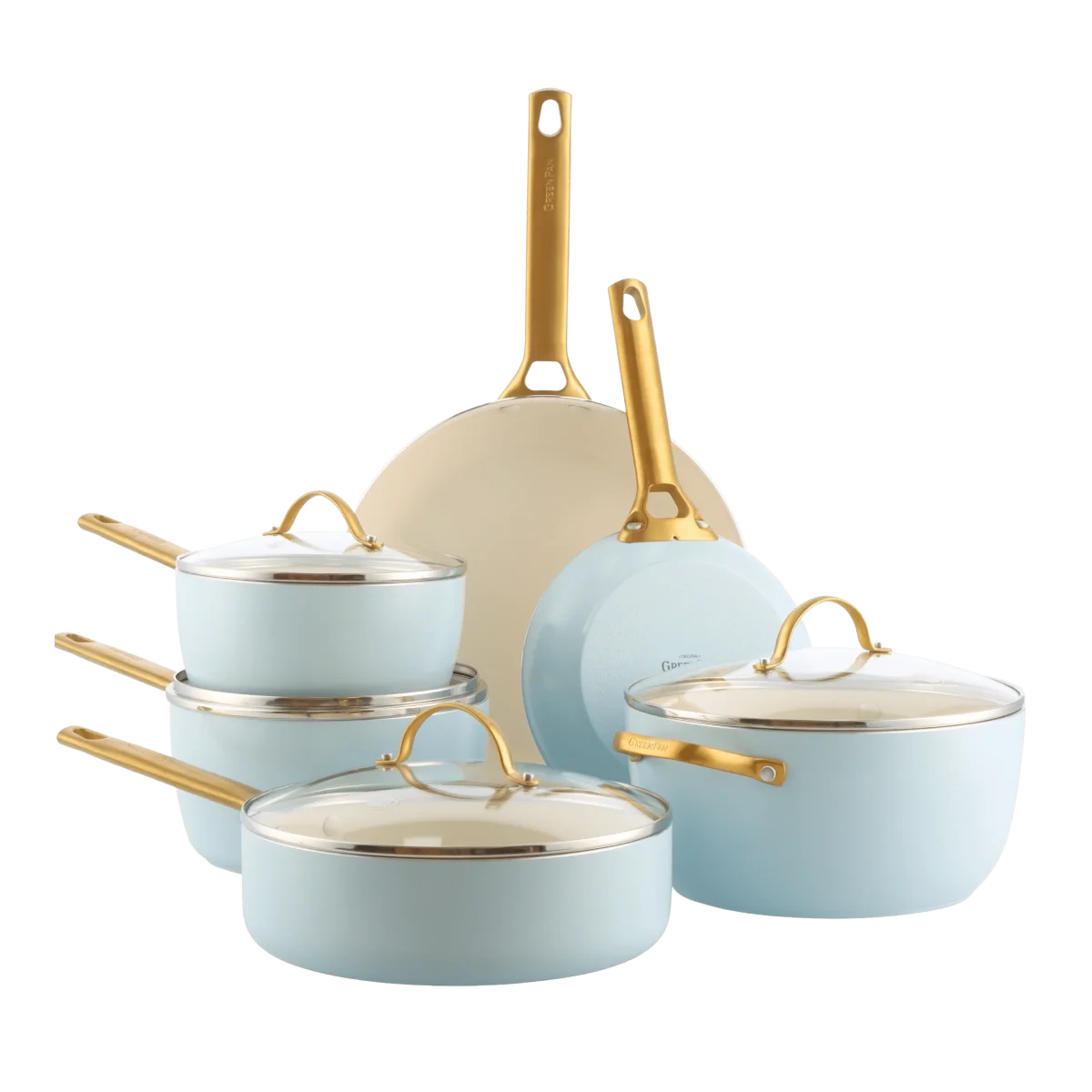 GreenPan - Padova Light Blue 10-delige Pannenset - Afbeelding 2