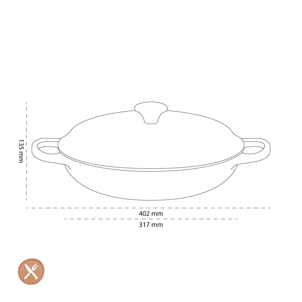 Le Creuset - Signature Campagnard Braadpan Kersenrood 30 cm - Afbeelding 8