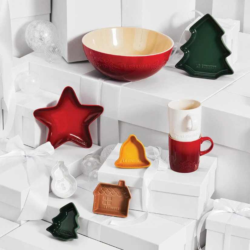 Le creuset - Schaaltjes Kerst Set van 4 in Aardewerk - Afbeelding 3