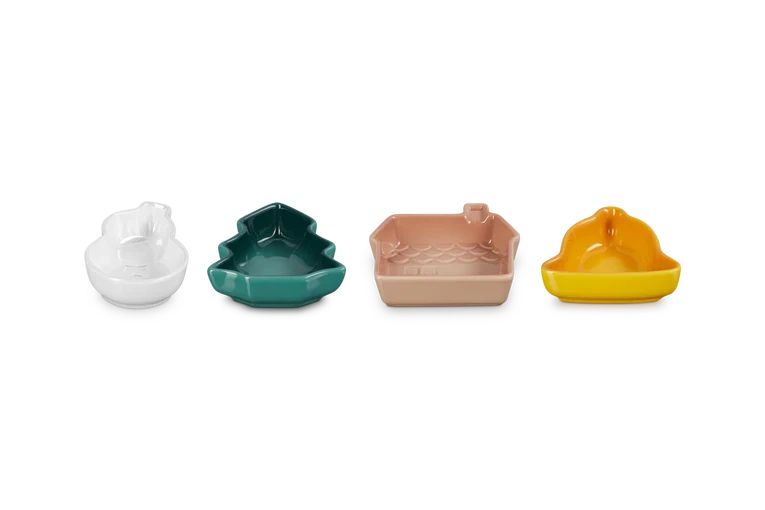 Le creuset - Schaaltjes Kerst Set van 4 in Aardewerk - Afbeelding 4