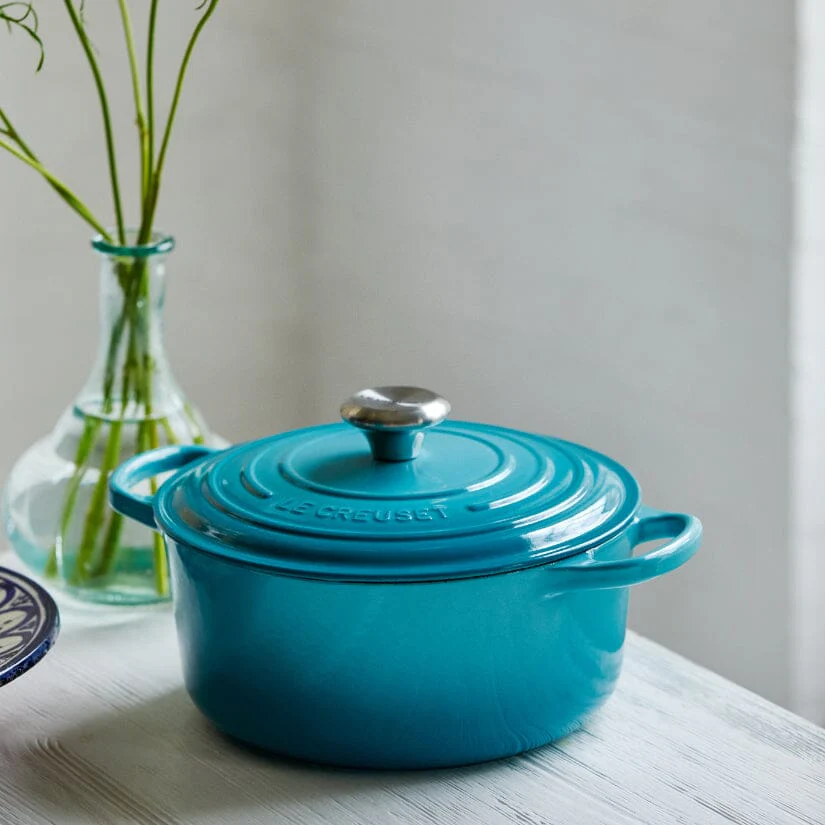 Le Creuset - Signature Braadpan Caribbean Blauw 24 cm - Afbeelding 9