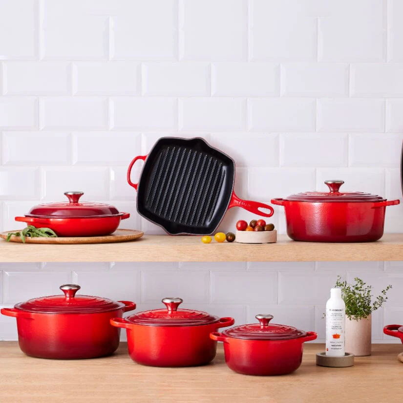 Le Creuset - Signature Campagnard Braadpan Kersenrood 30 cm - Afbeelding 7