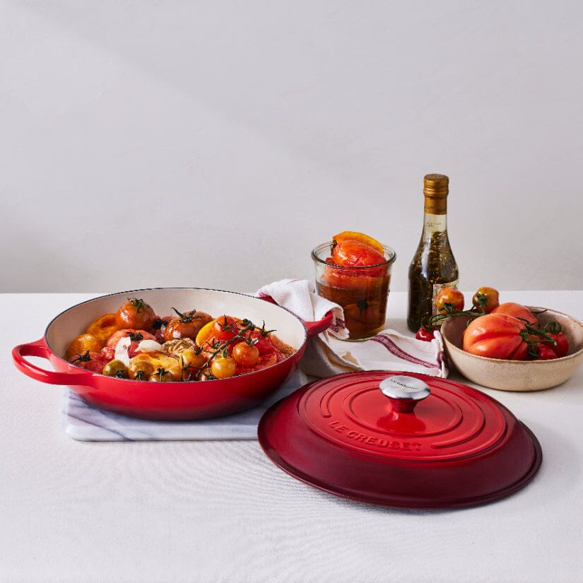 Le Creuset - Signature Campagnard Braadpan Kersenrood 30 cm - Afbeelding 3