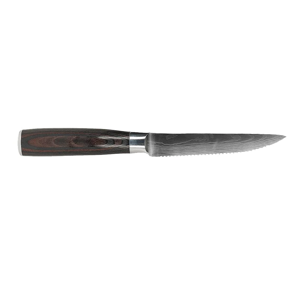 Shinrai Knives - Damascus Print 4 Steakmessen 12 cm - Afbeelding 4